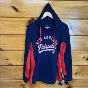 NWT Fanatics Hoodie Sweatshirt Blue Red New England Patriots Pullover Football S